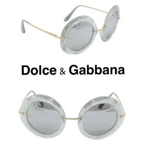 NEW Dolce & Gabbana Sunglasses Round 5Omm Crystal Glitter 100% Authentic Eyewear